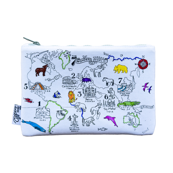 Eat Sleep Doodle Colour in world map Pencil case